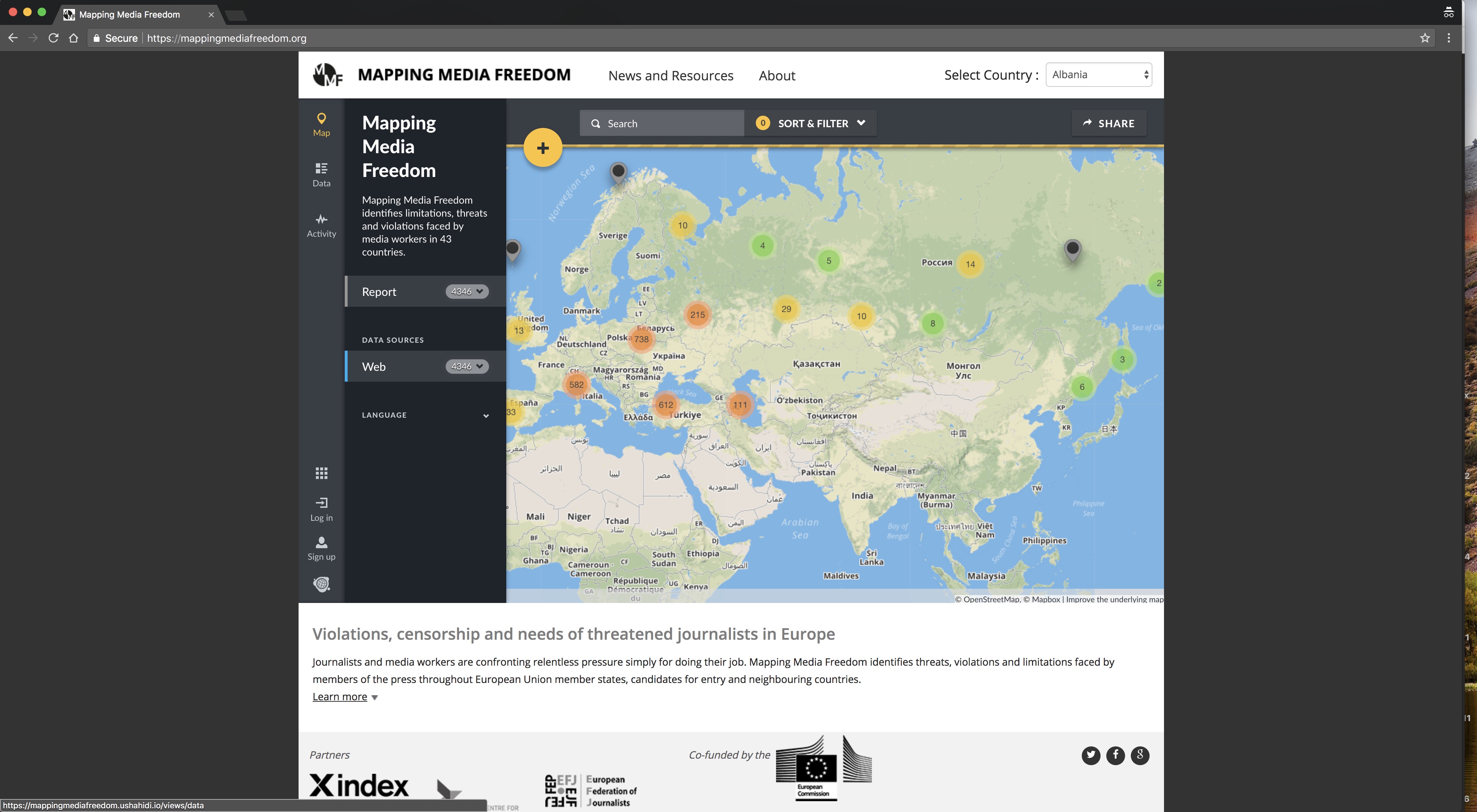 Thumbnail of project Mapping Media Freedom